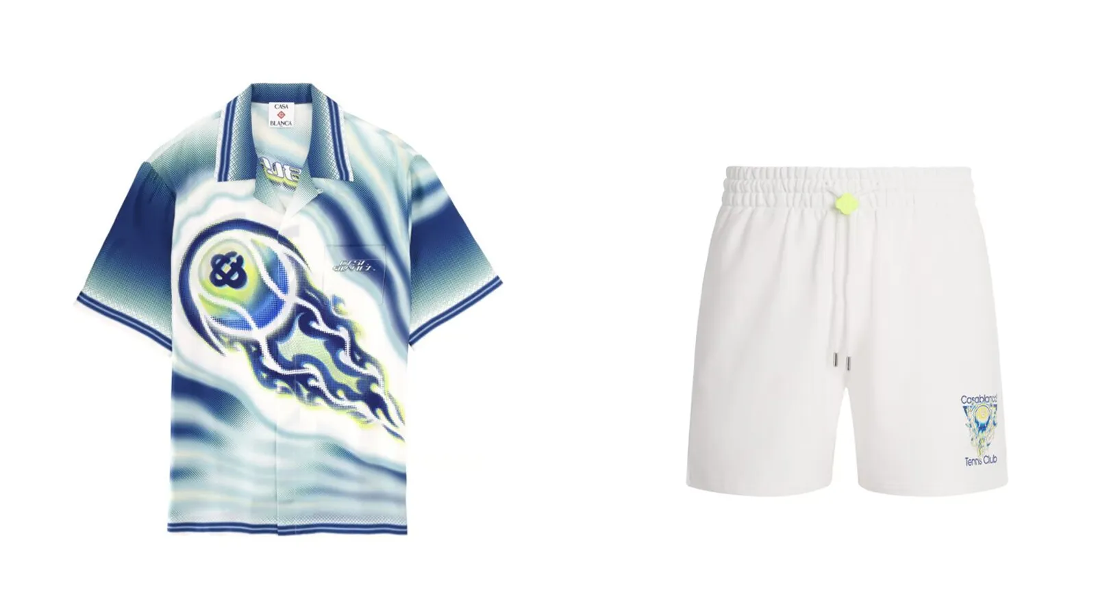 Casablanca tennisshirt met grafische tennisbal print