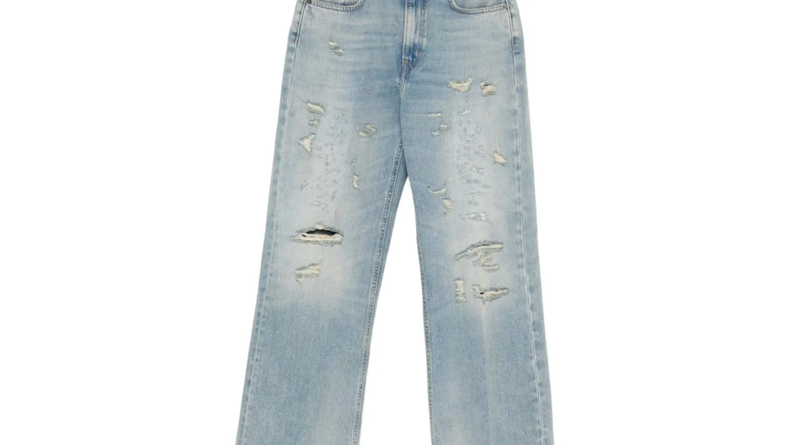 Haikure boyfriend jeans in light blue met distressed effect