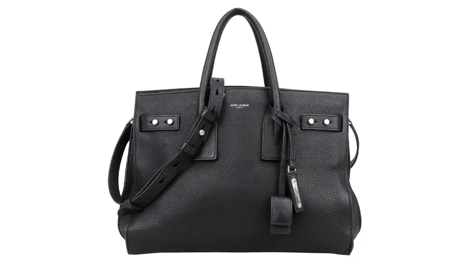 Saint Laurent Grained Leather Sac de Jour handtas in zwart