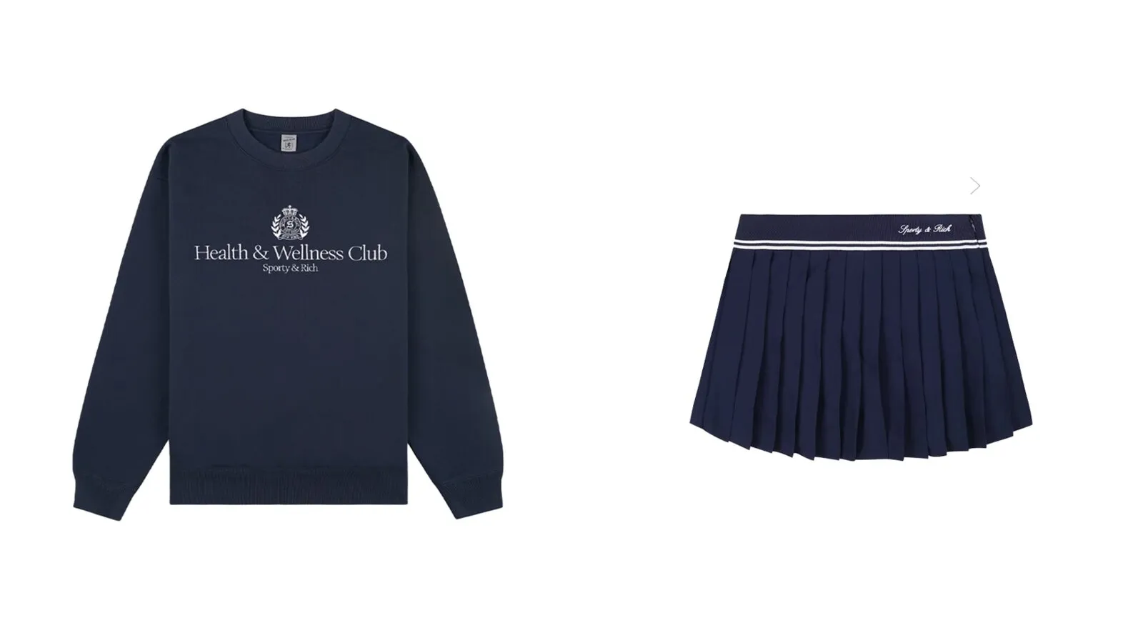 Sporty & Rich plissé tennisrok met preppy styling