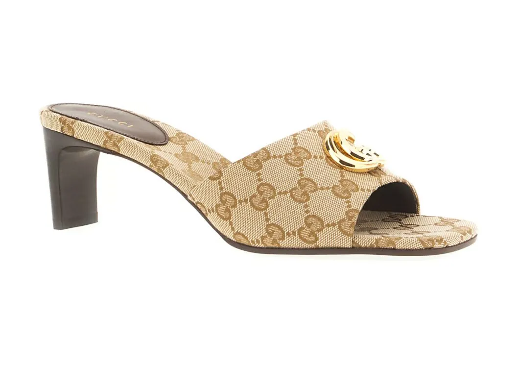 Gucci GG fabric mules with a subtle logo