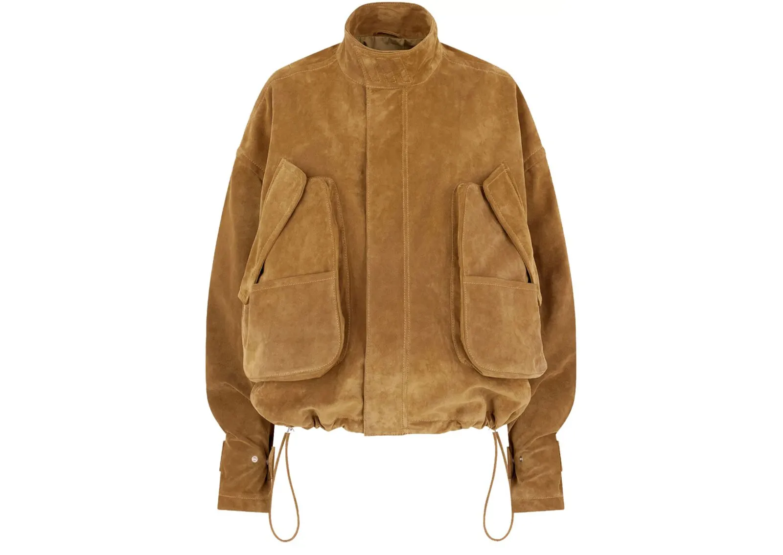 The Attico suede bomber jacket in beige