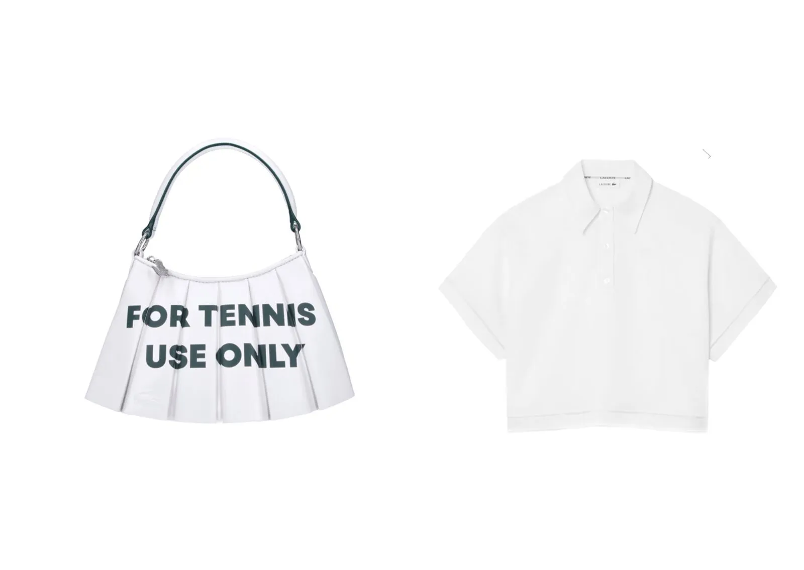 Lacoste polo and tennis bag in classic white and green