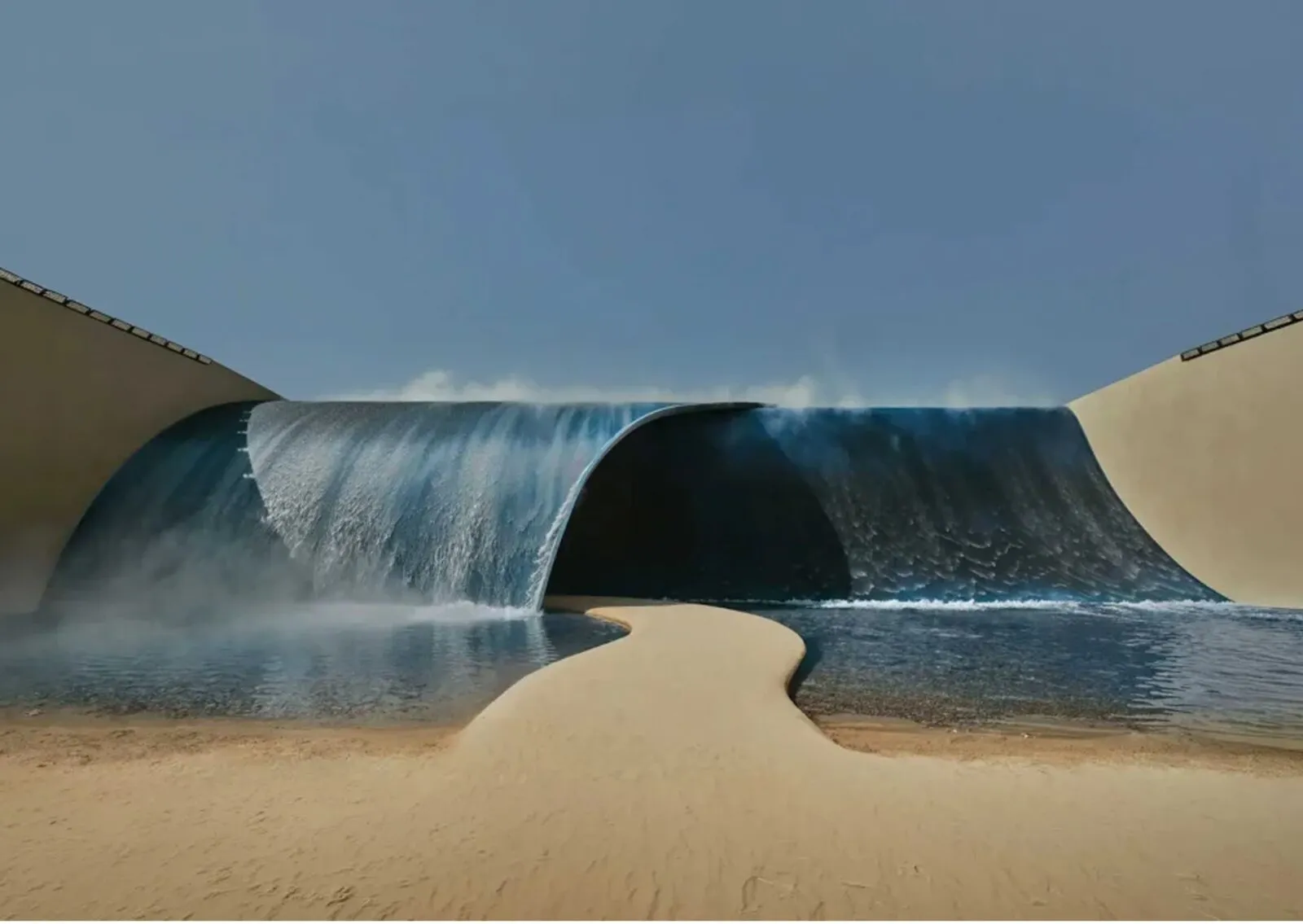 Pharrell Williams' Louis Vuitton SS27 show with an eight-metre wave