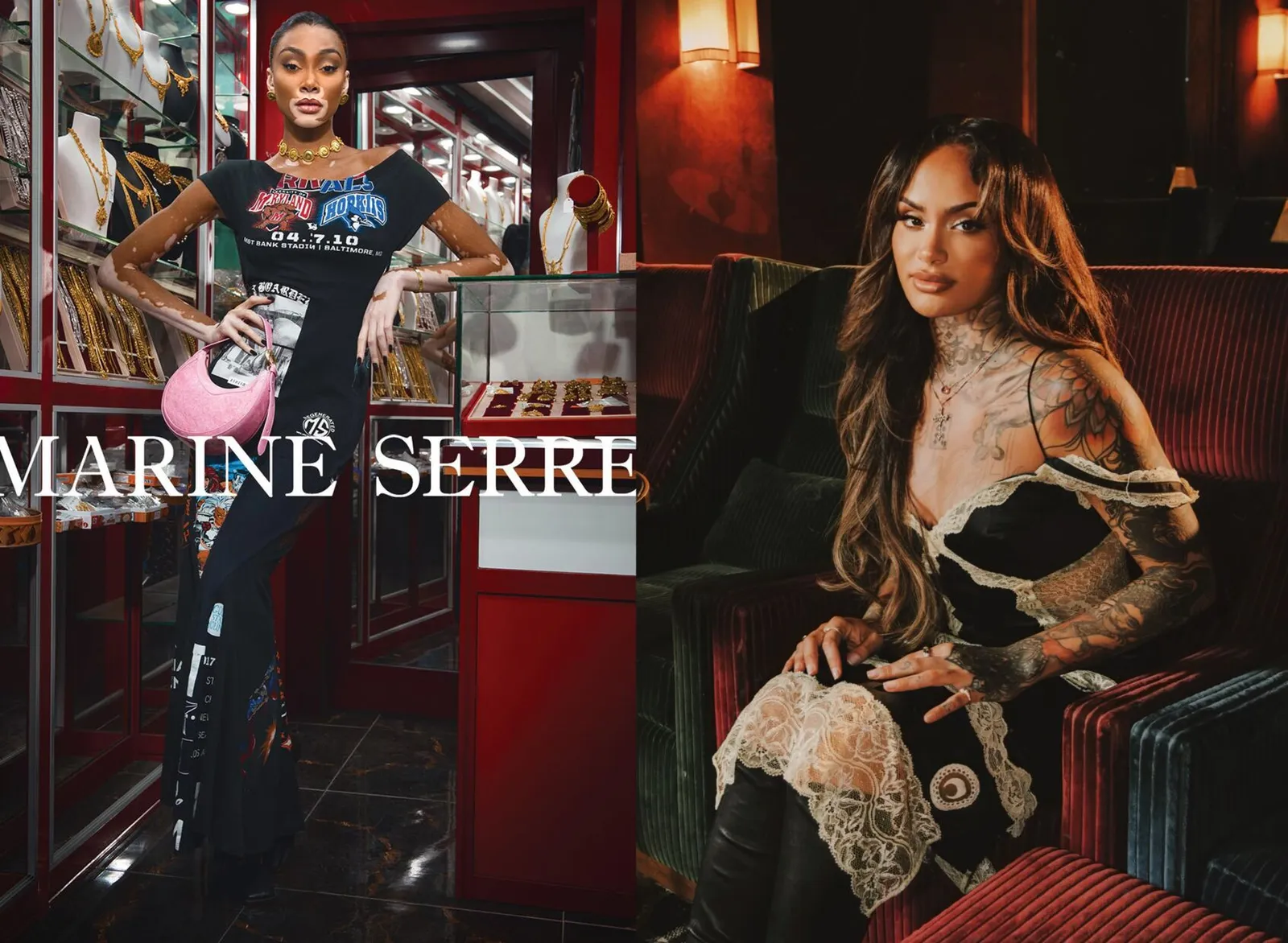 Marine Serre campagnebeeld met Winnie Harlow en Kehlani