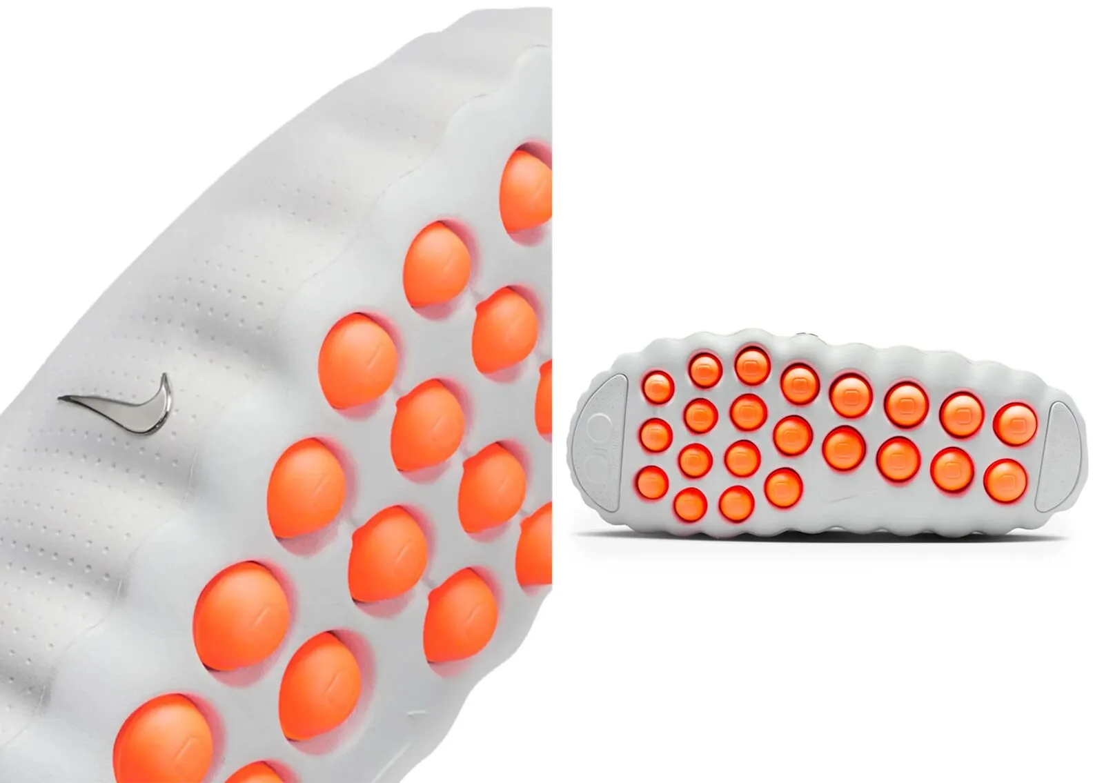 De zool van de Nike Mind 001 bevat 22 foam nodes die drukpunten onder de voet activeren.