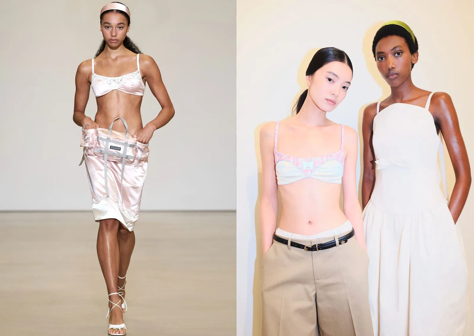 Sandy Liang SS27 looks in zachte pastels met satijn en ballet-invloeden