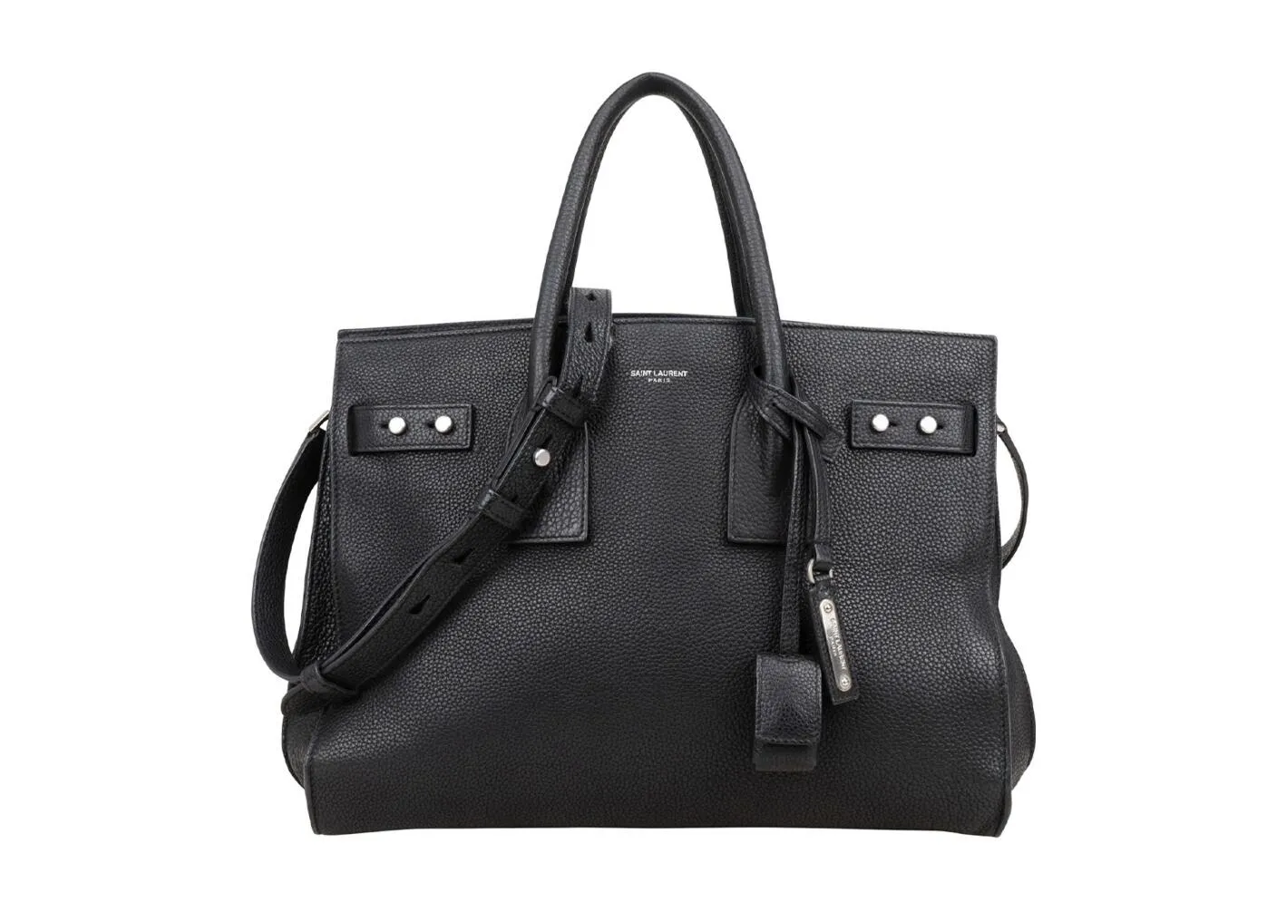 Saint Laurent Grained Leather Sac de Jour handbag in black