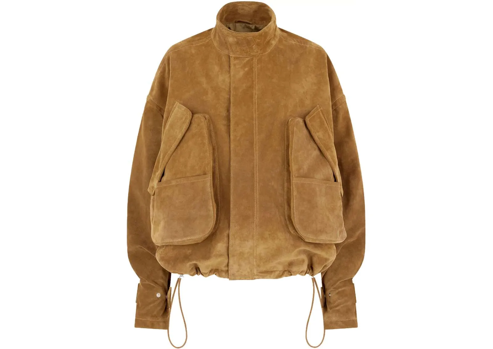 The Attico suede bomber jacket in beige