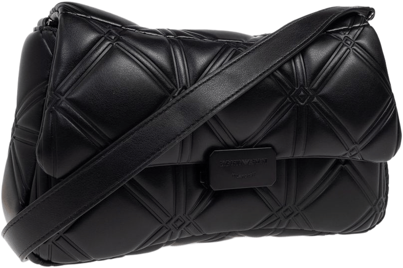 Emporio Armani Camera Case Con Catena Simil Nappa Goffrata - Came Nero Zwart