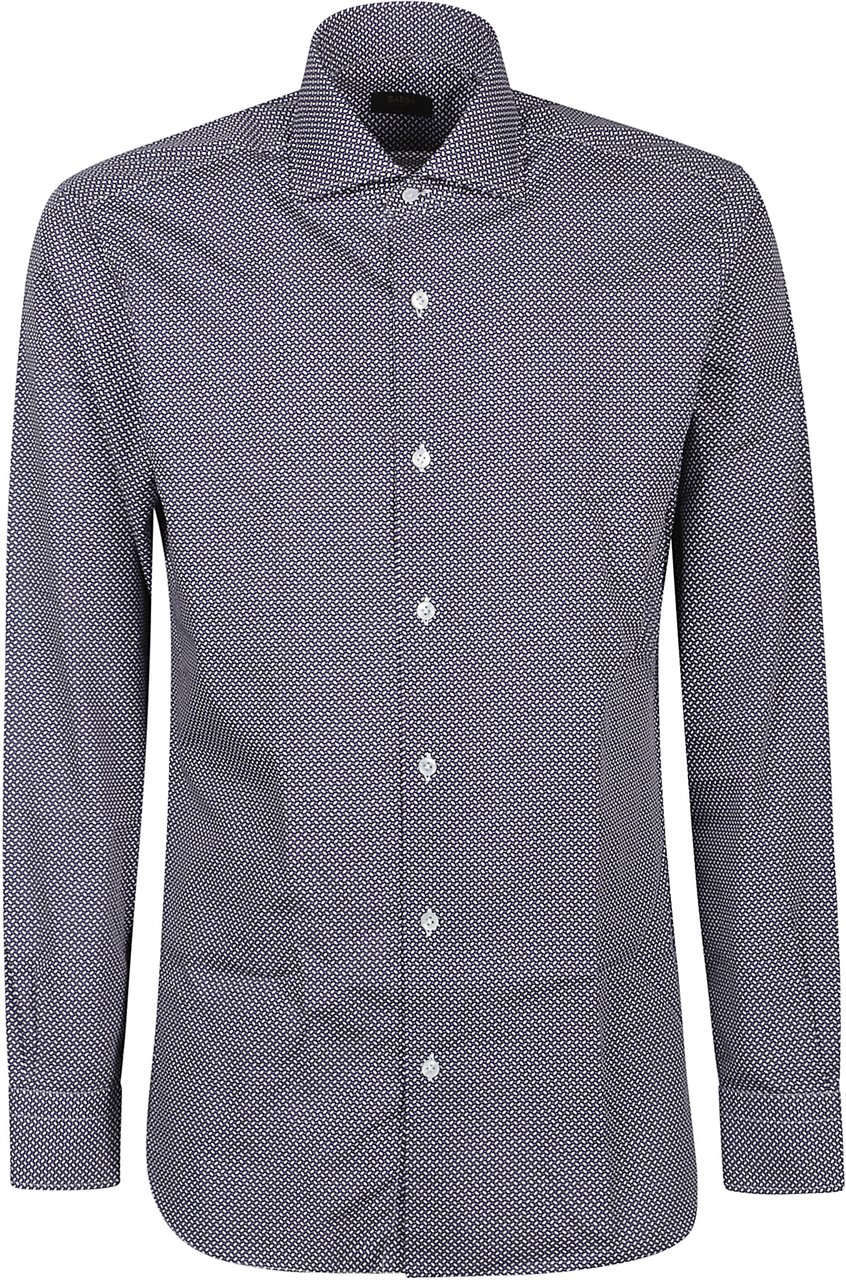 Barba Napoli Long Sleeve Neck Shirt White Wit