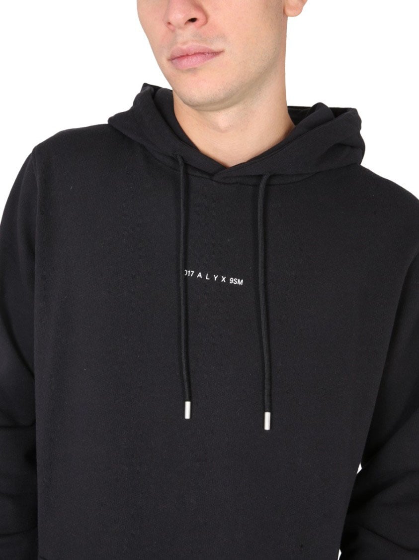 1017 ALYX 9SM Black Hoodie With Drawstring Hood Zwart