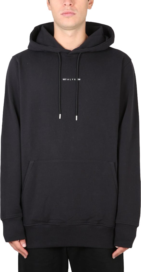 1017 ALYX 9SM Black Hoodie With Drawstring Hood Zwart