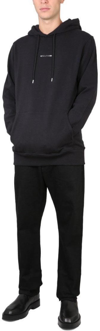 1017 ALYX 9SM Black Hoodie With Drawstring Hood Zwart