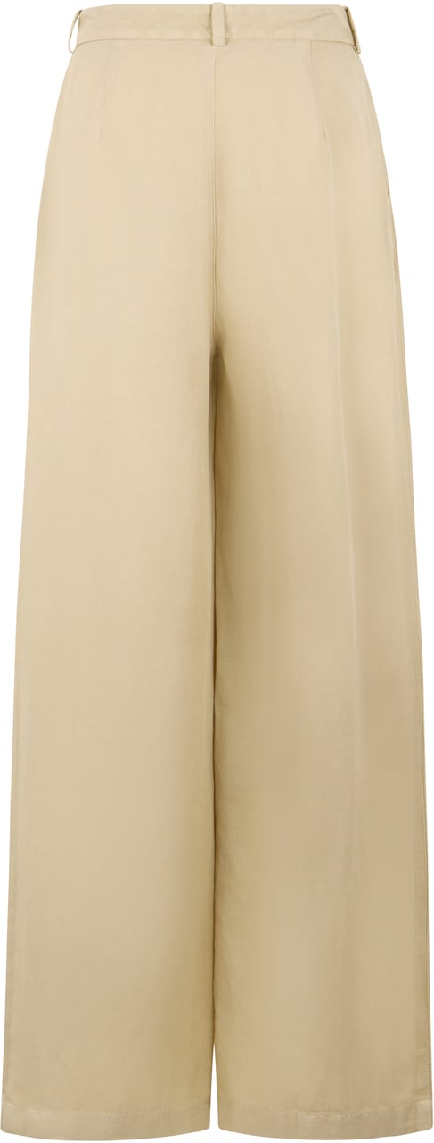 120% Lino Loose linen pants Beige