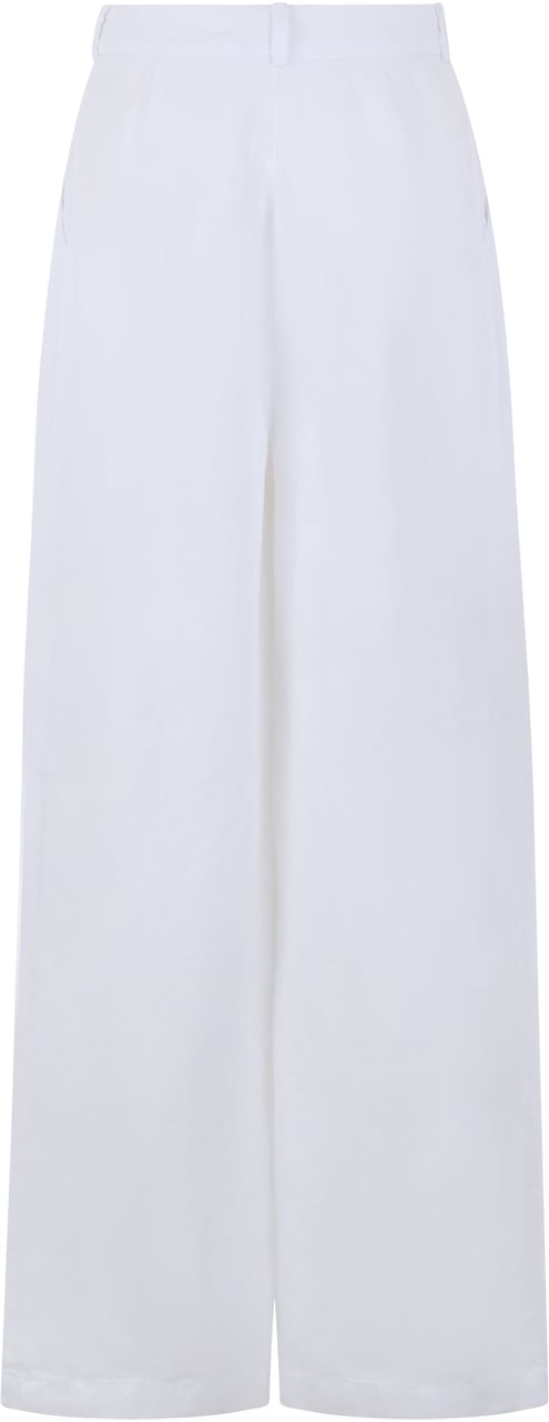 120% Lino Loose linen trousers Wit