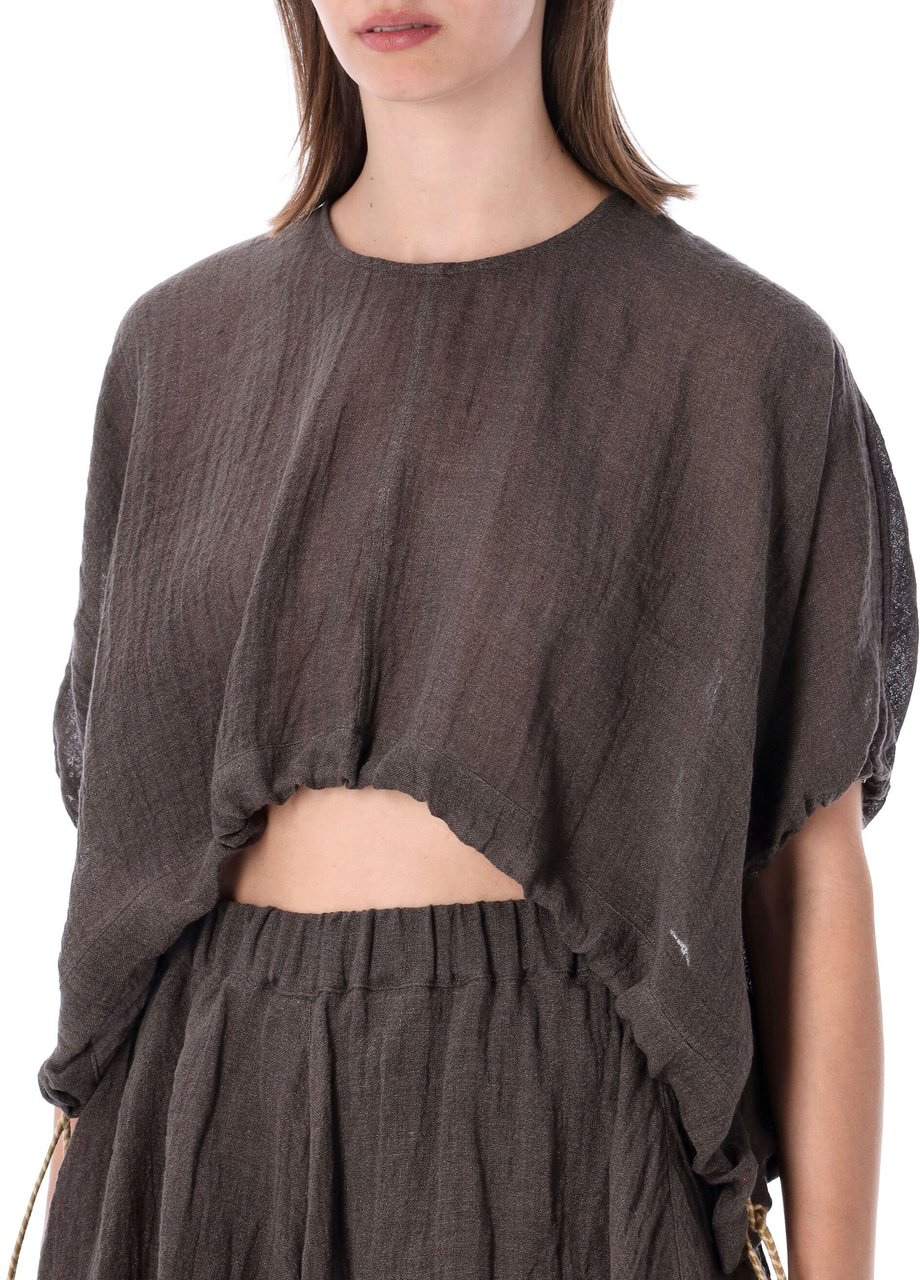 120% Lino Camicia Fumo Taupe