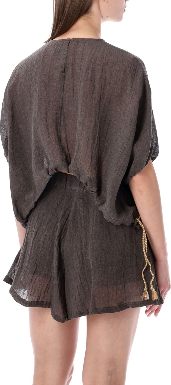 120% Lino Camicia Fumo Taupe