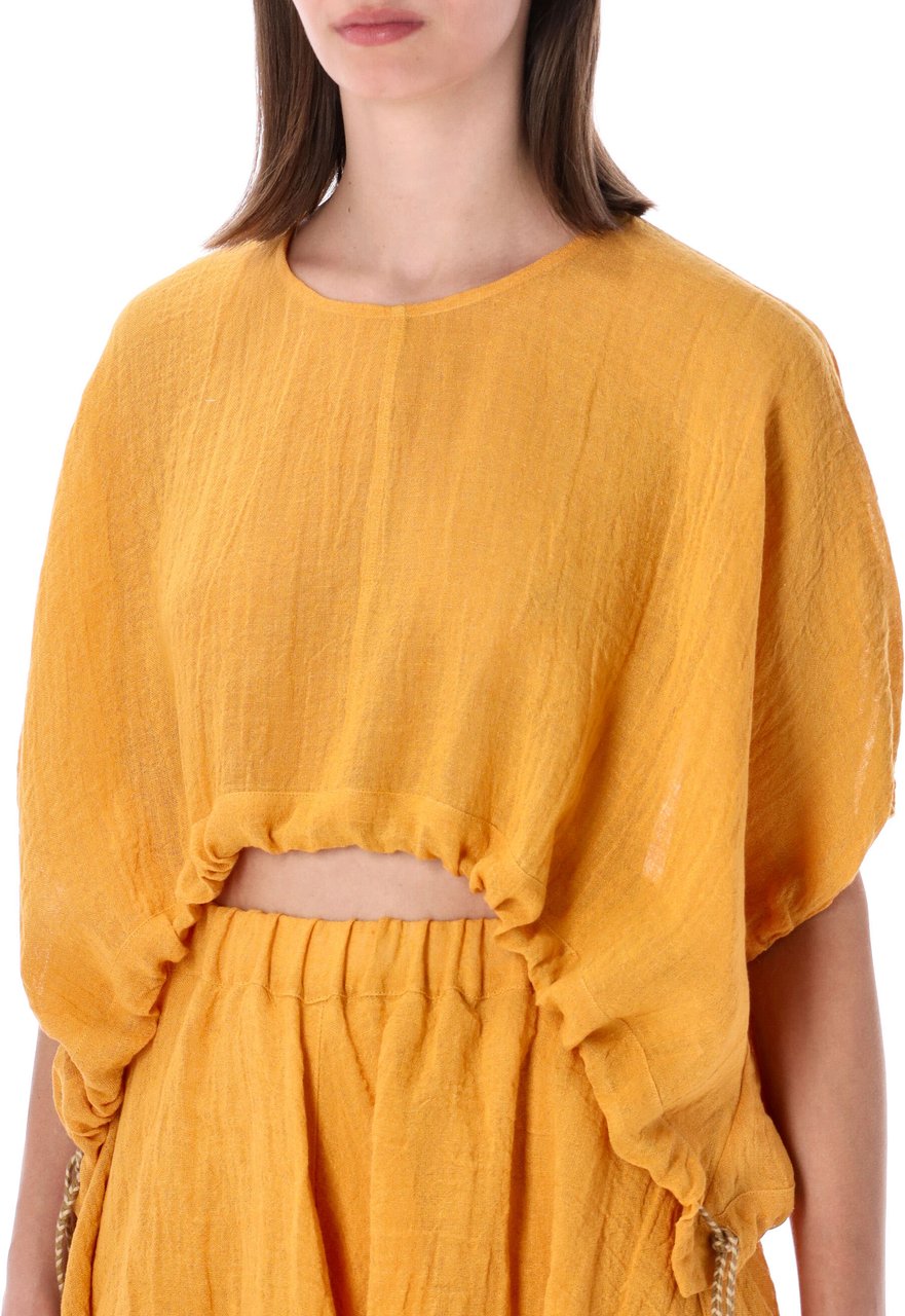 120% Lino Camicia Zafferano Geel
