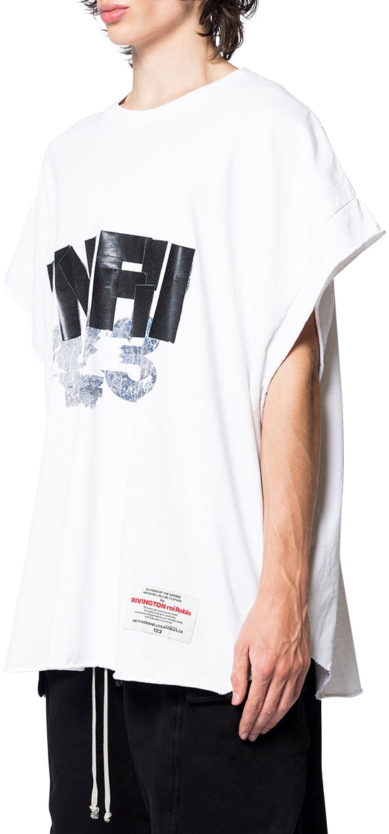 123 RIVINGTON INRI CUT OFF TEE VINTAGE WHITE Wit