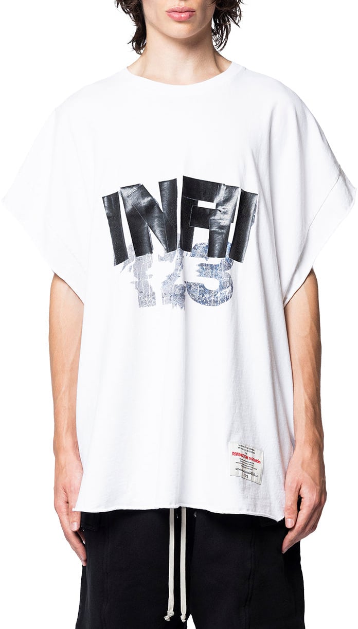 123 RIVINGTON INRI CUT OFF TEE VINTAGE WHITE Wit