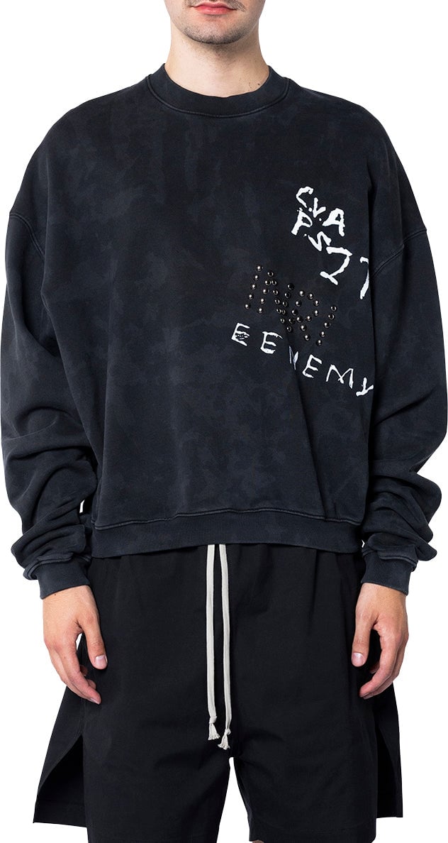 123 RIVINGTON INRI CVA CREWNECK MECHANIC BLACK Zwart
