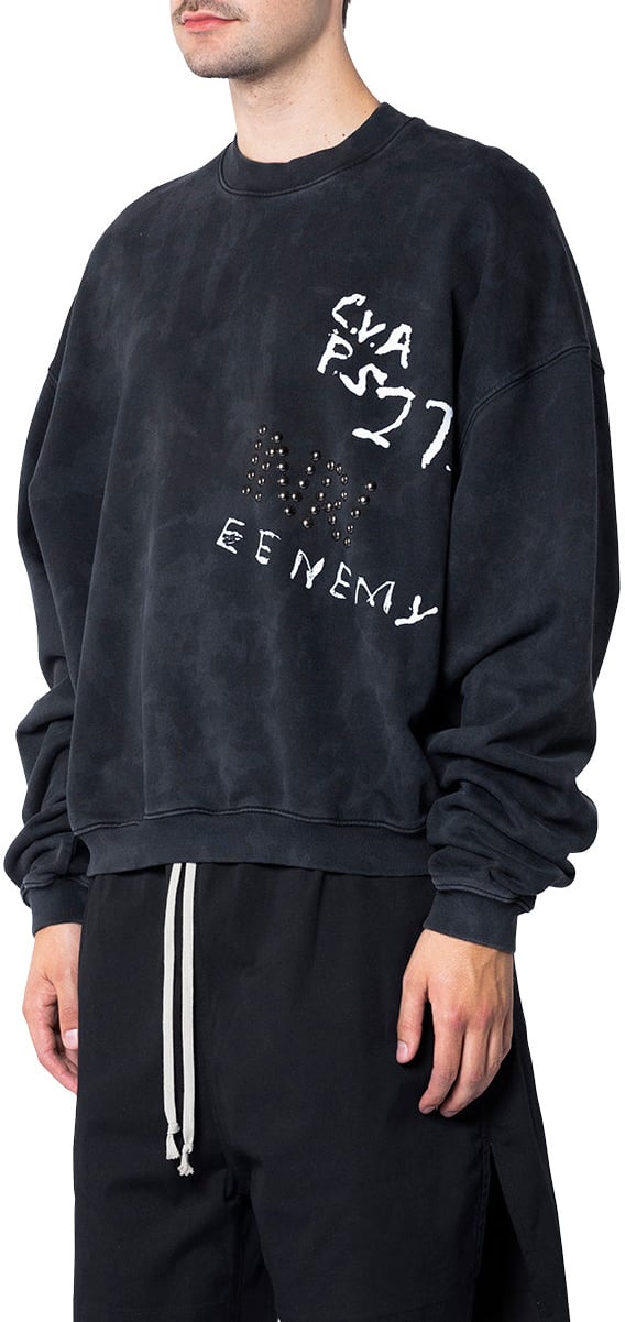 123 RIVINGTON INRI CVA CREWNECK MECHANIC BLACK Zwart