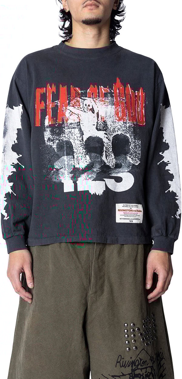 123 RIVINGTON LOOK, ITS THE ENEMY LS VINTAGE BLACK Zwart