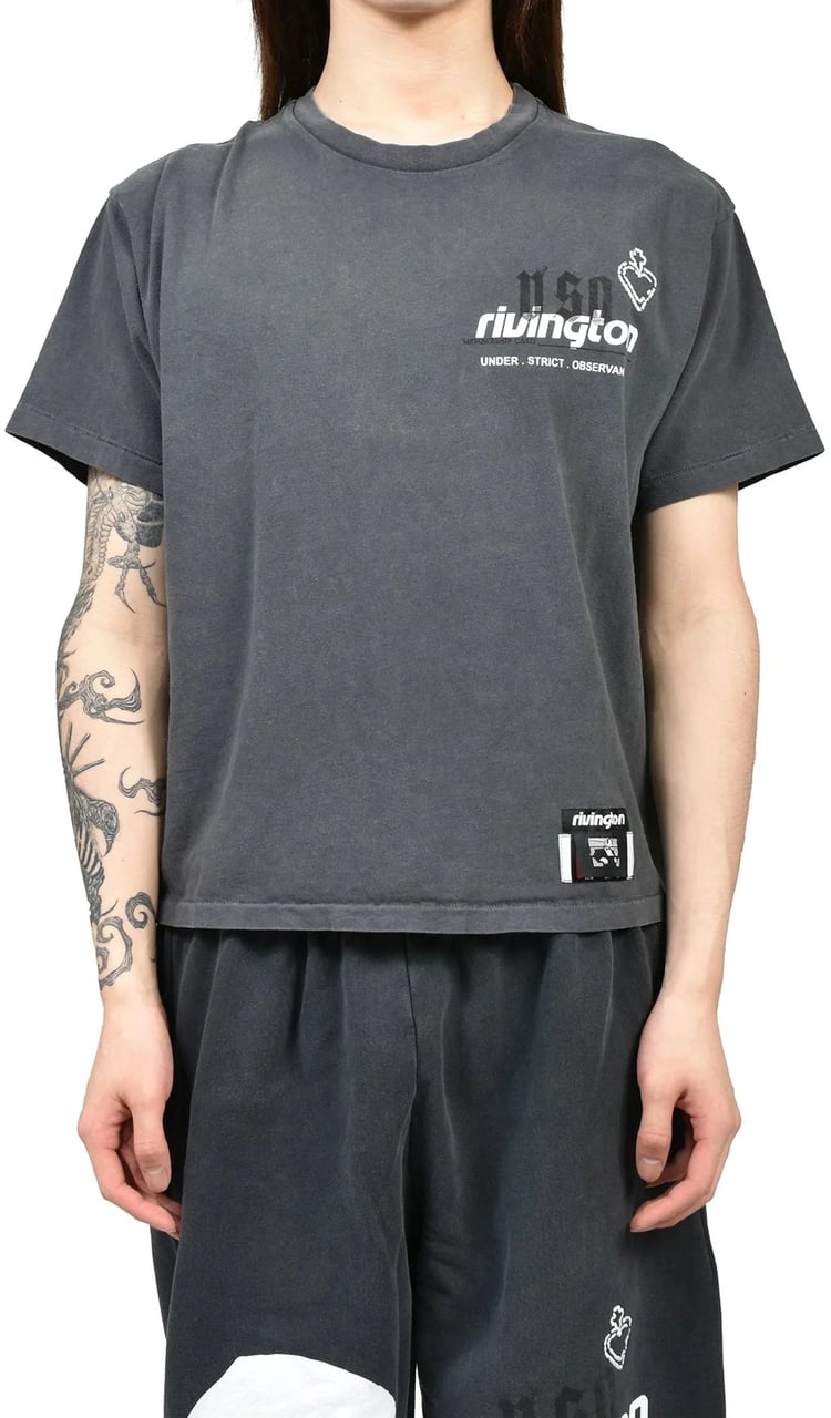 123 RIVINGTON MEMBERSHIP USO TEE BLACK Zwart