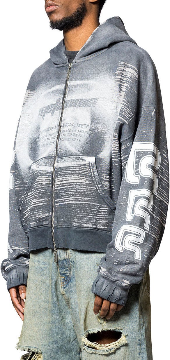 123 RIVINGTON RADICAL ALMA CVA ZIP HOODIE BLACK Zwart