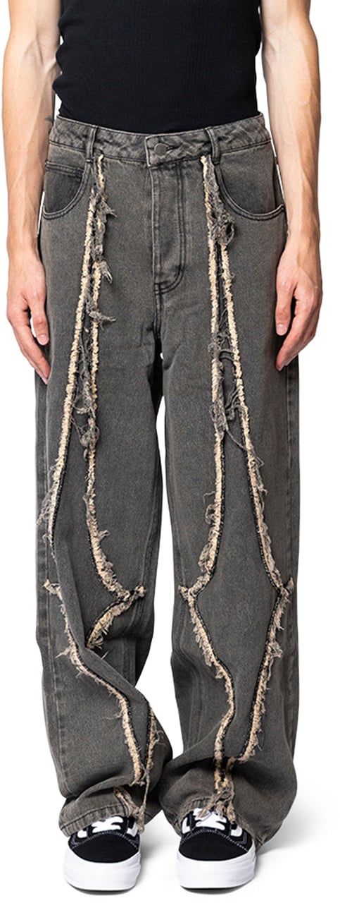 1313 SELAH DIAMANTE DENIM PANT WASHED GREY Grijs