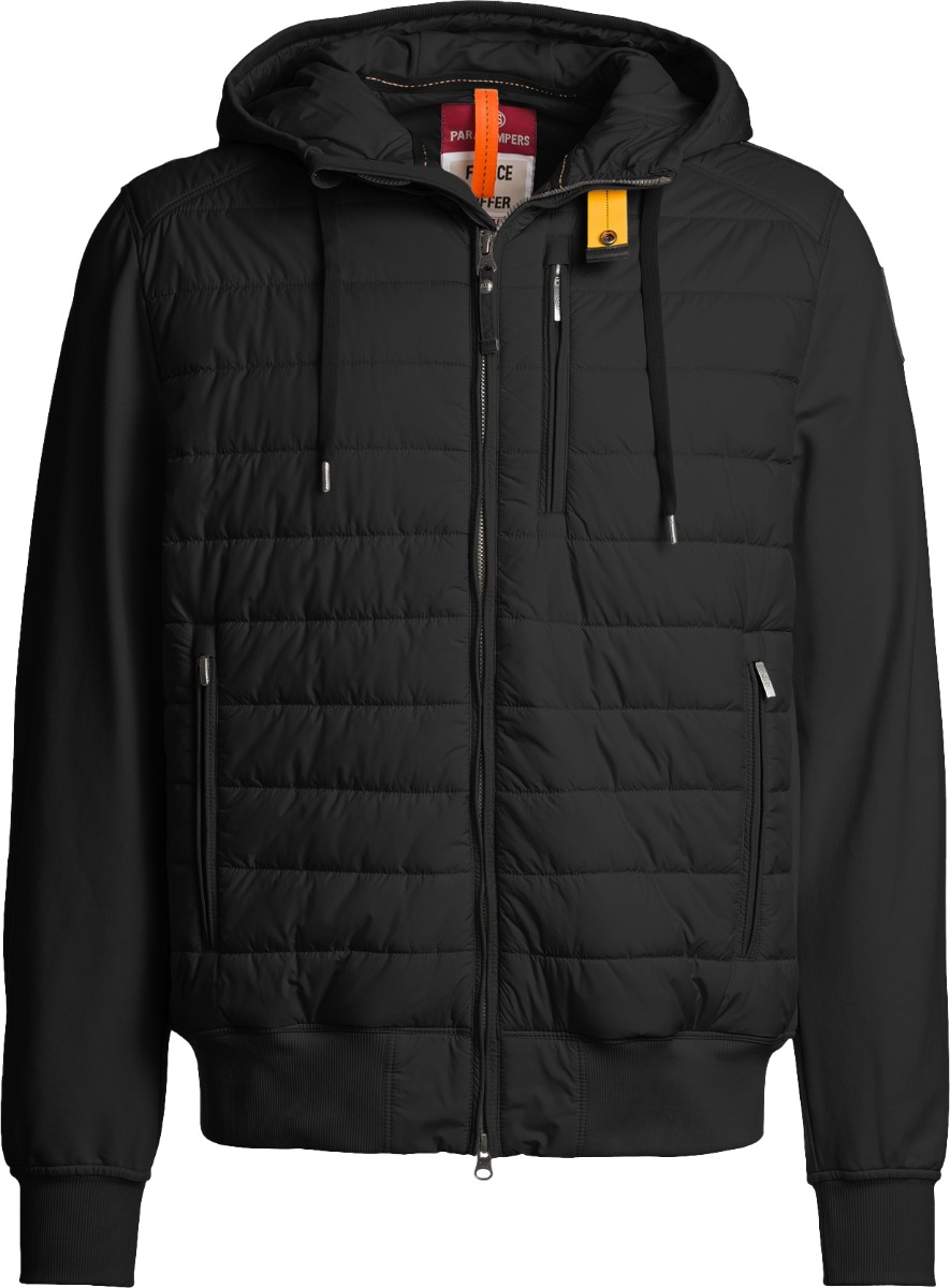 Parajumpers Ivor Zomerjas met Capuchon Fleece & Puffer Zwart