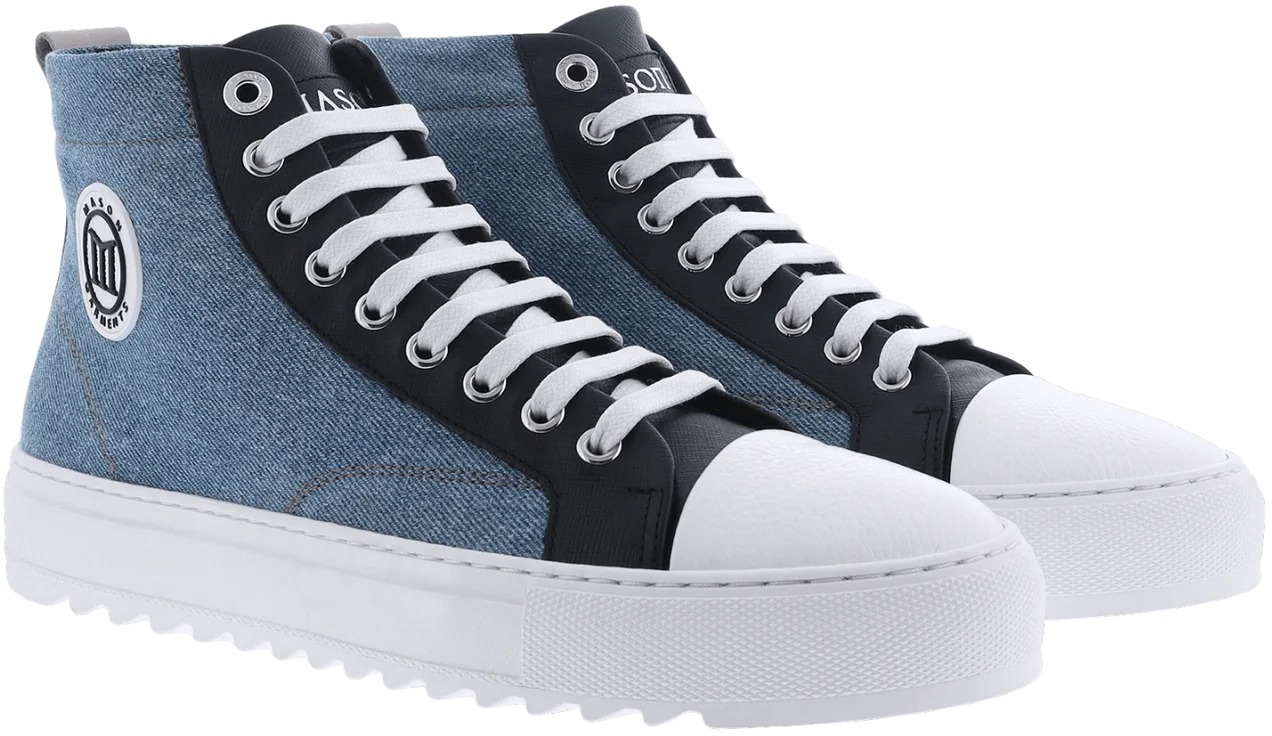 Mason Garments Heren Astro Hightop Sneaker Blauw Blauw