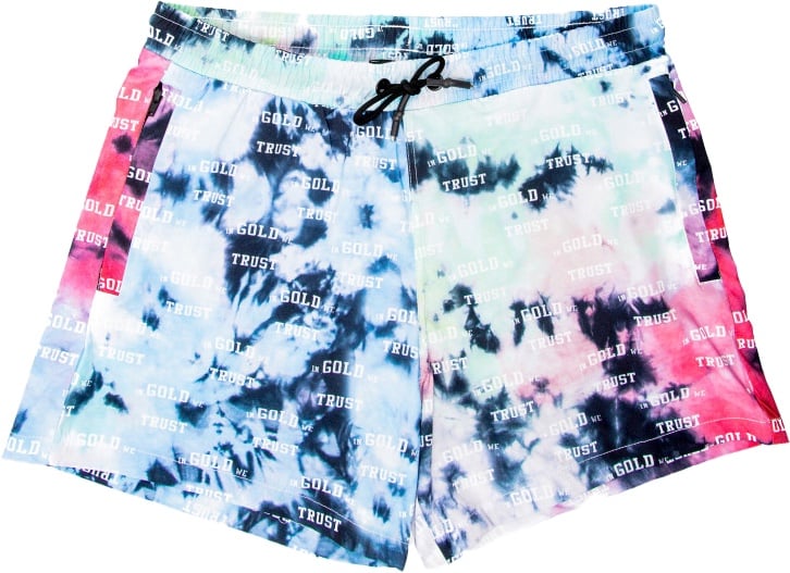 In Gold We Trust Heren Tie Dye Swimshorts Blauw