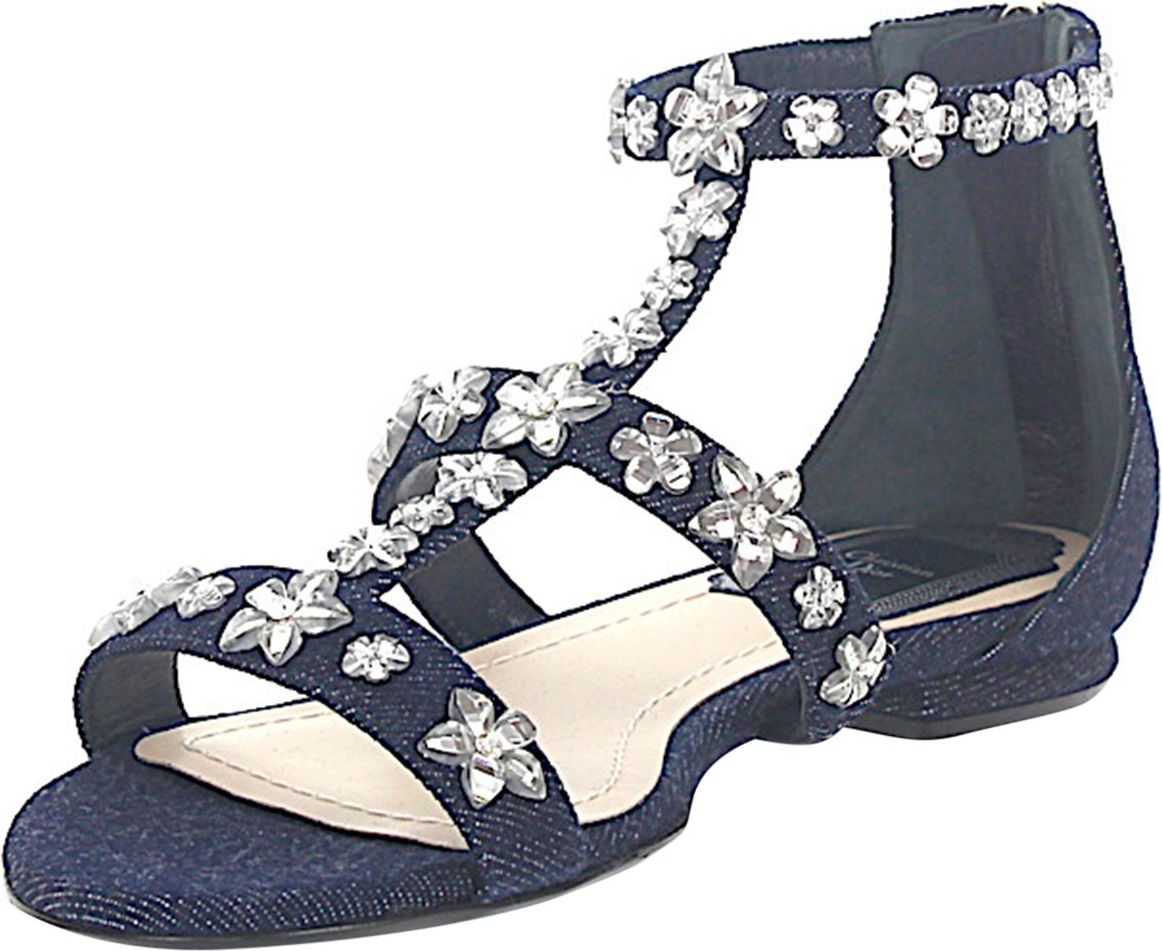 Dior Women Sandals GARLAND Denim Blue Jewellery Ornament - Paloma Blauw