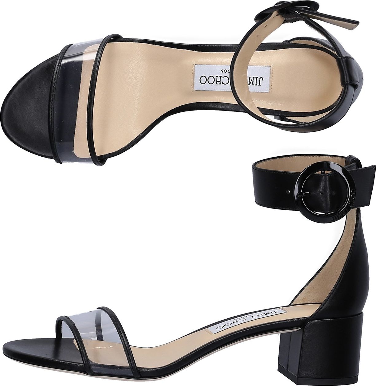 Jimmy Choo Women Sandals JAIME Nappa Leather PVC Black - Jamie Zwart