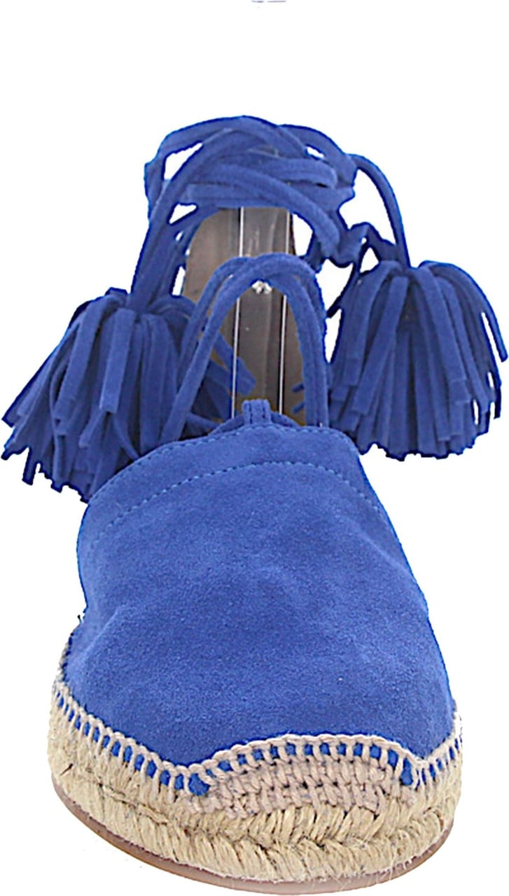 Dsquared2 Women Espadrilles Sandals FLAT Suede Blue Roman Lacing - Fonda Blauw