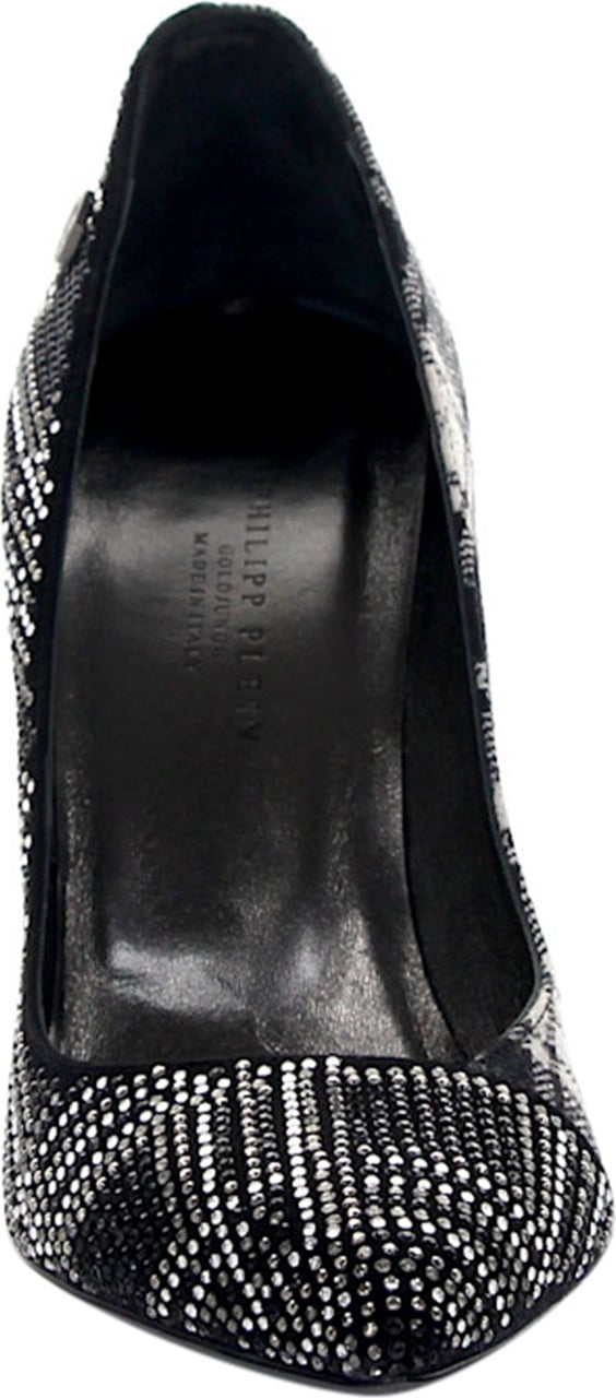 Philipp Plein Women Pumps Scottish Diamond Leather Black Stoff Strass - Kilsi Zwart