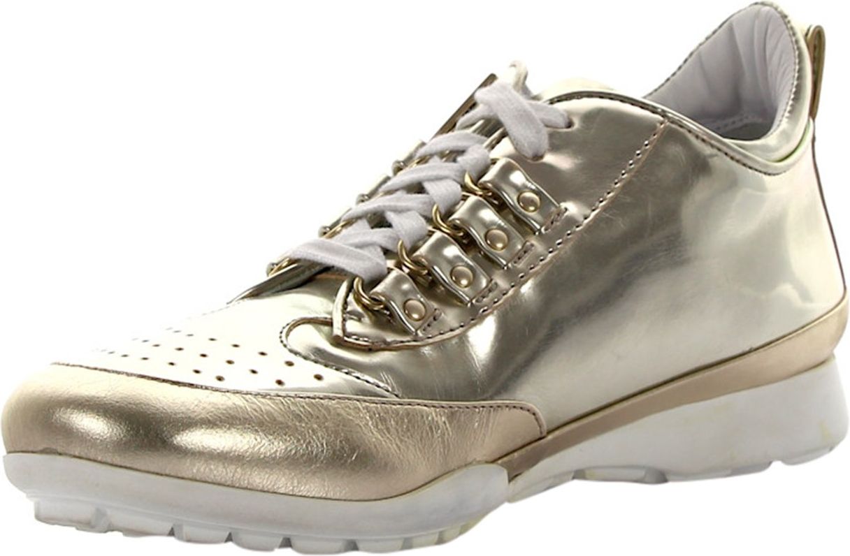 Philipp Plein Women Low-Top Sneakers Patent Leather Logo Gold - Elvis Goud