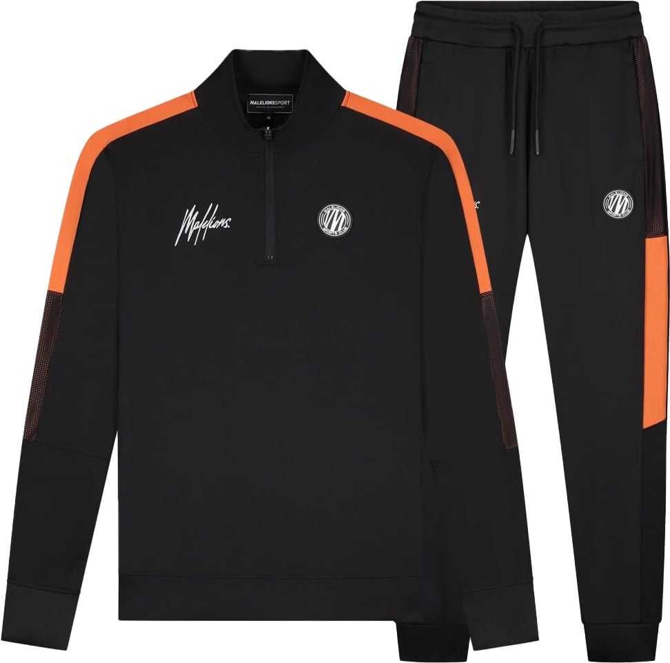 Malelions Malelions Sport Transfer Quarter Zip Tracksuit Zwart