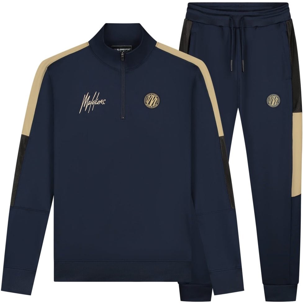 Malelions Malelions Sport Transfer Quarter Zip Tracksuit Blauw