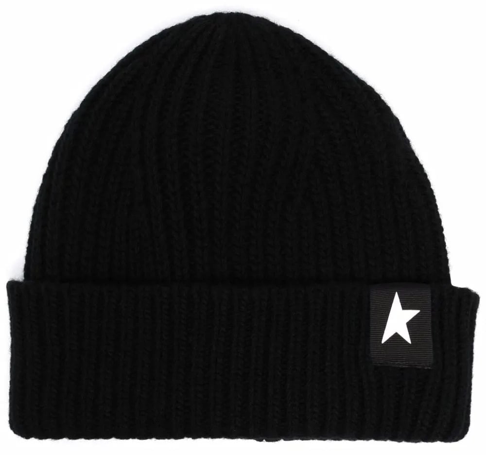 Golden Goose bonnet nervure a patch etoile Zwart