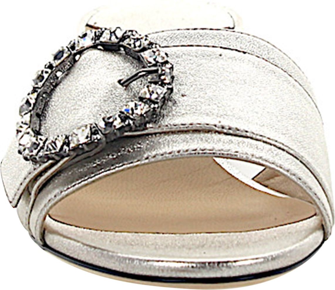 Jimmy Choo Women Loafer GRANGER Nappa Leather Silver Jewellery Ornament - Veneto Zilver
