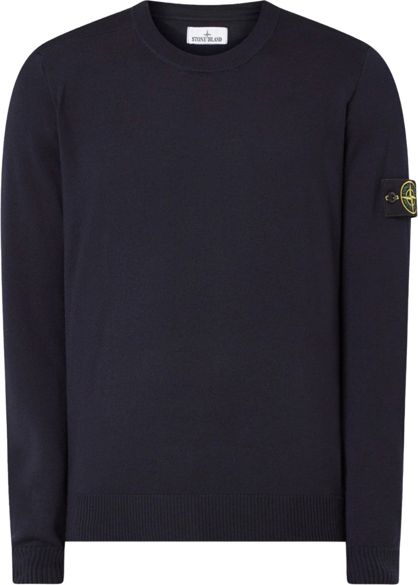 Stone Island Stone Island Navy blue cotton sweater Blauw
