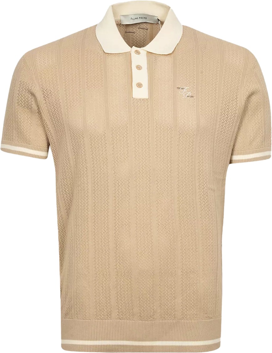 Filling Pieces Knit Polo White Pepper Wit