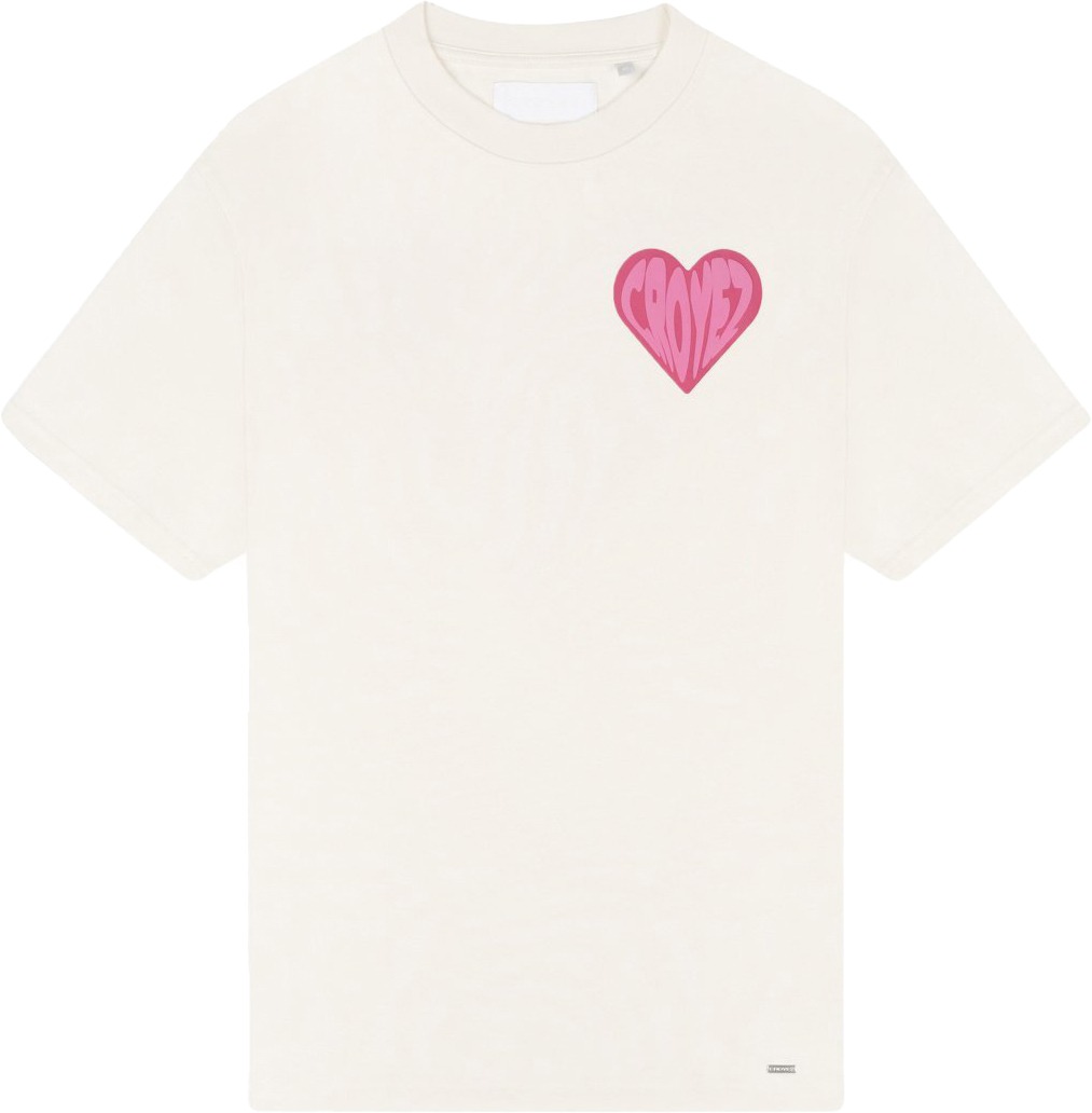 Croyez Croyez Puffed Heart T-Shirt Wit