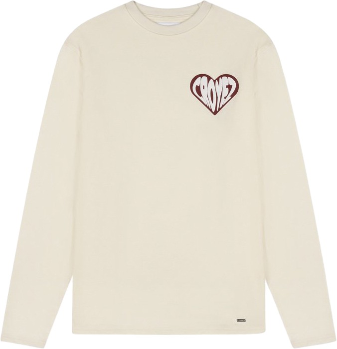 Croyez Croyez Puffed Heart Longsleeve T-Shirt Wit