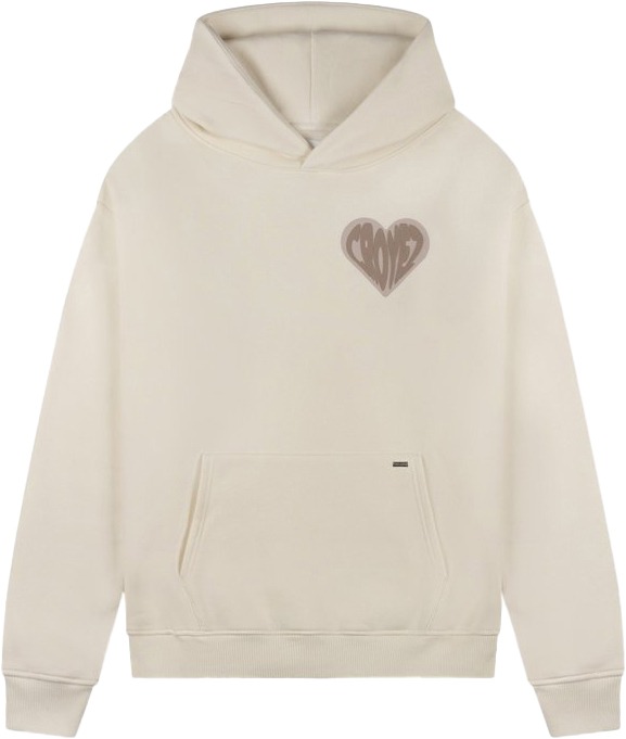 Croyez Croyez Puffed Heart Hoodie Wit
