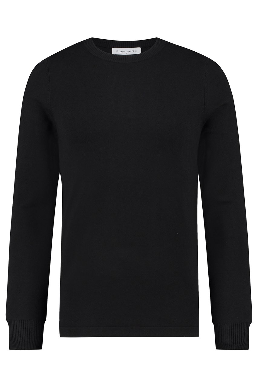 Purewhite Essential Knit Crewneck - Black Zwart