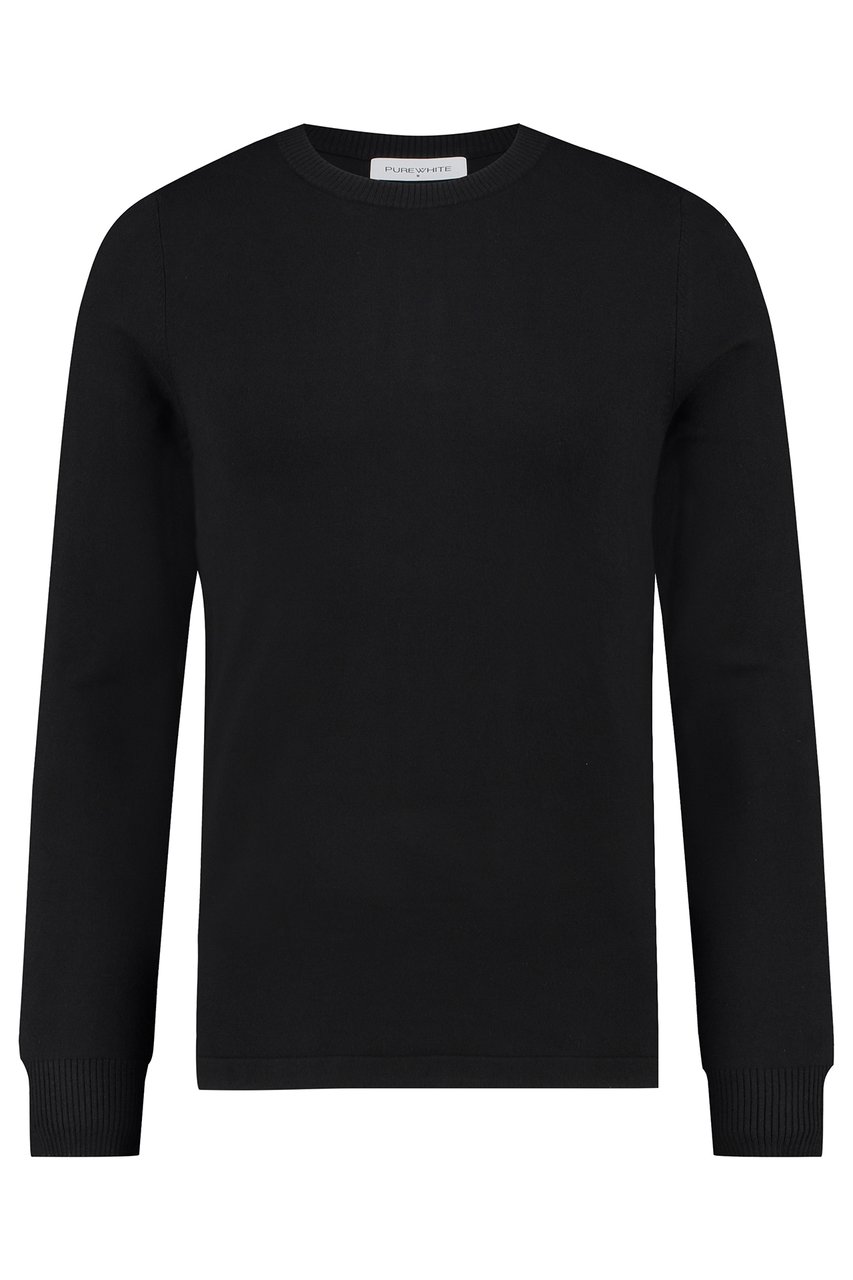 Purewhite Essential Knit Crewneck - Black Zwart